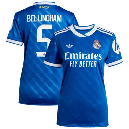 A2B image: real-madrid-adidas-third-shirt-2025-26-womens-with-bellingham-5-printing Real Madrid adidas Third Shirt 2025-26 - Womens with Bellingham 5 printing